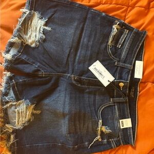 Judy Blue Dark Blue Distressed Jean Shorts